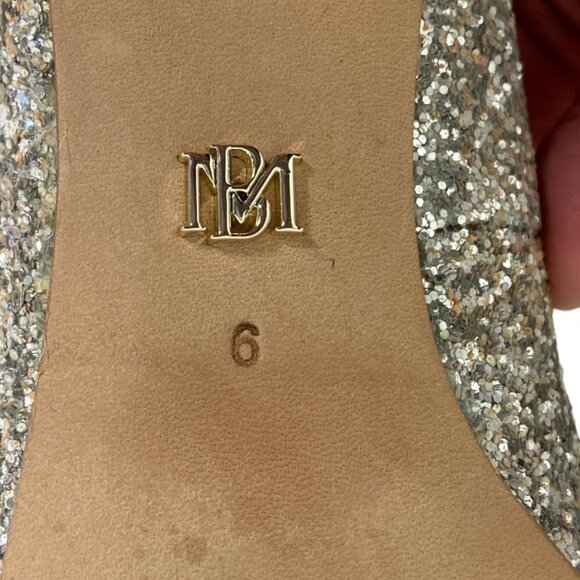 NWT Badgley Mischka Madison II Pump Champagne Glitter Size 6 Pointed Toe Heels - Picture 8 of 14